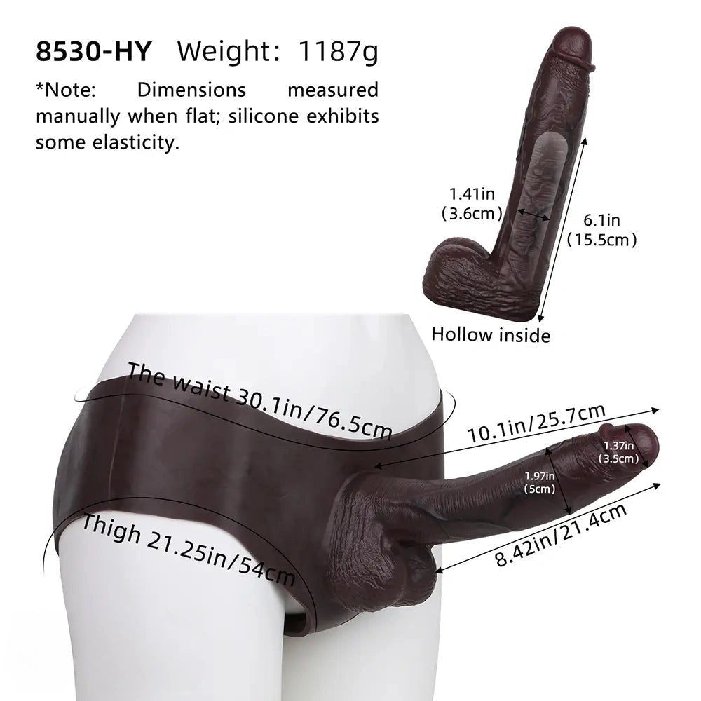 Coffee hollow strap-on sleeve dildo, photo 2