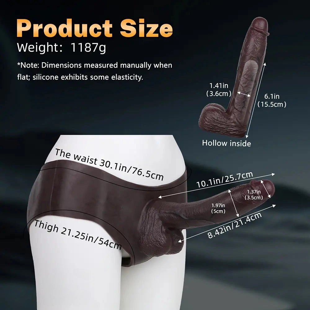Coffee hollow strap-on sleeve dildo, photo 6