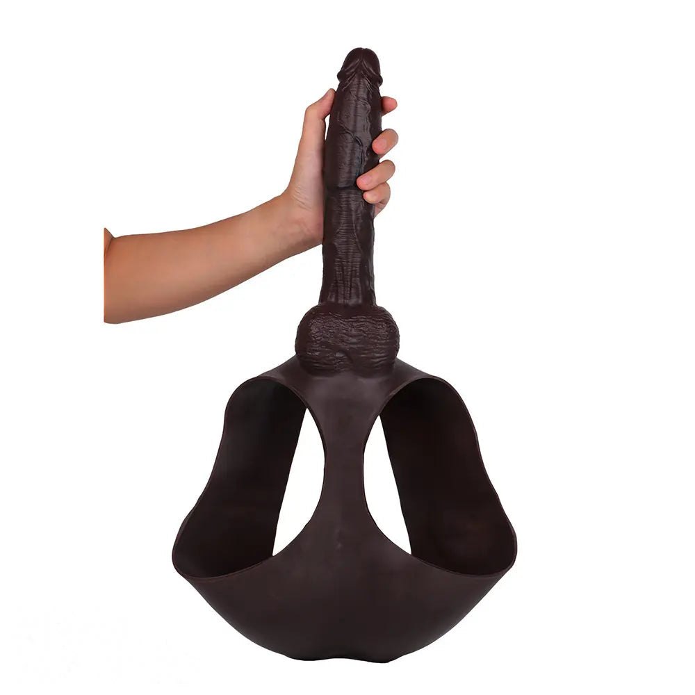 Coffee hollow strap-on sleeve dildo, photo 8