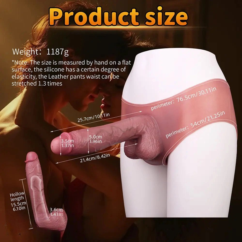 Flesh silicone hollow strap-on dildo sleeve, photo 6