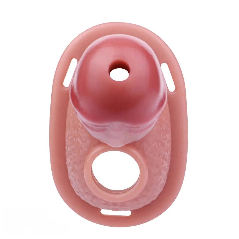 Flesh-tone hollow strap-on dildo with harness straps, photo 12