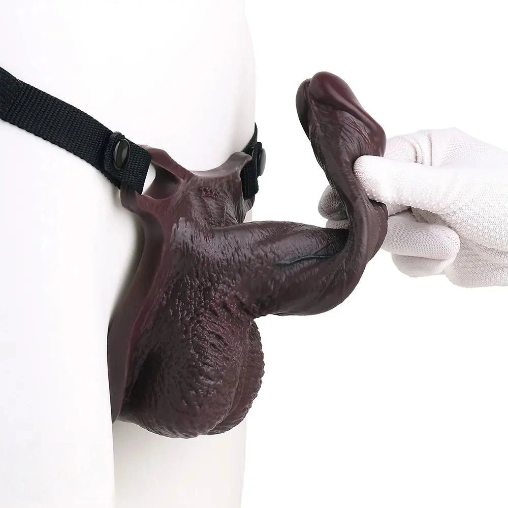 Coffee hollow strap-on dildo, photo 12