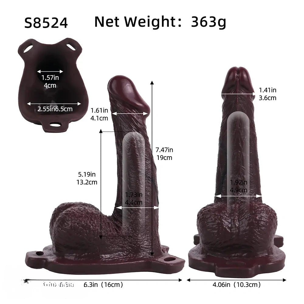Coffee hollow strap-on dildo, photo 15