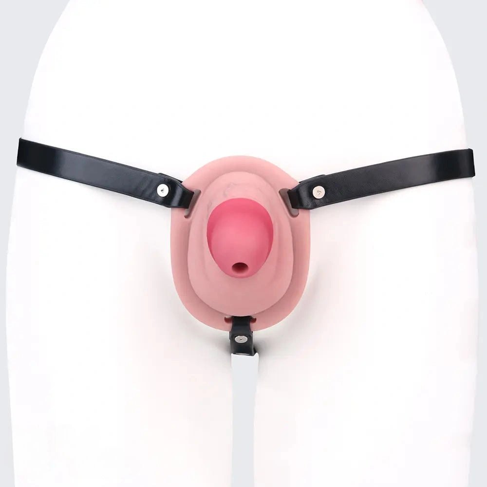 Flesh silicone hollow strap-on harness compact, photo 11