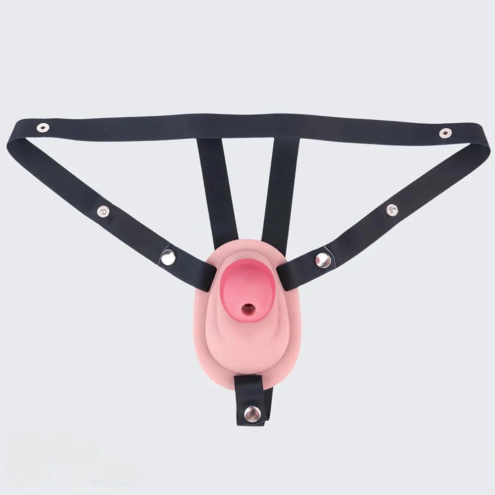 Flesh silicone hollow strap-on harness compact, photo 17
