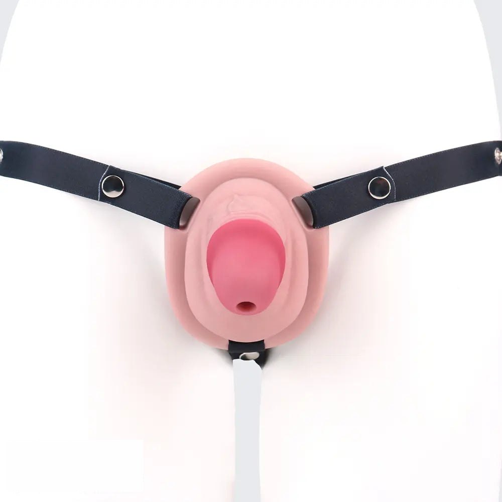 Flesh silicone hollow strap-on harness compact, photo 9