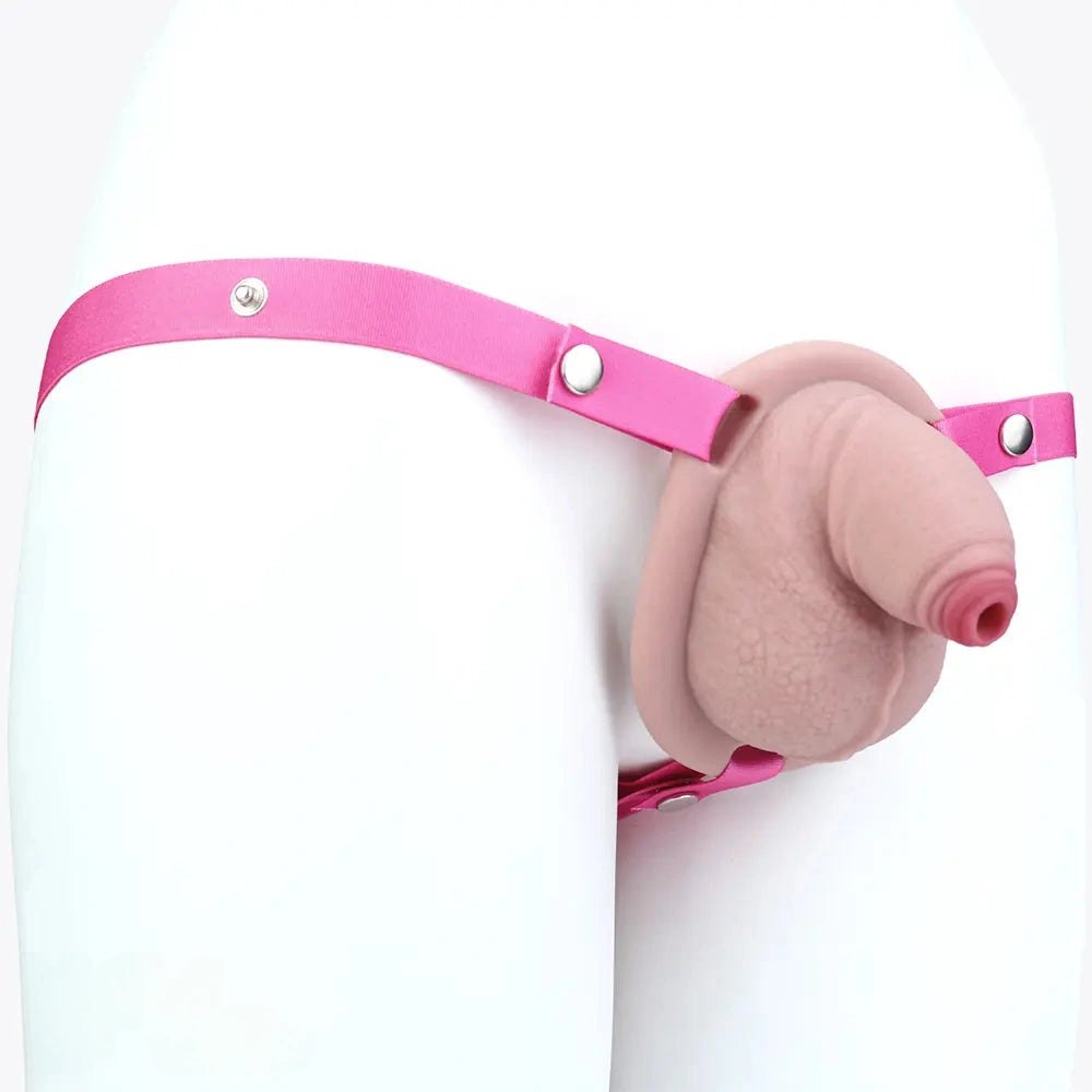 Flesh silicone hollow strap-on harness 5 in, photo 2