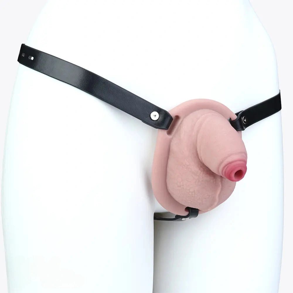 Flesh silicone hollow strap-on harness 5 in, photo 4