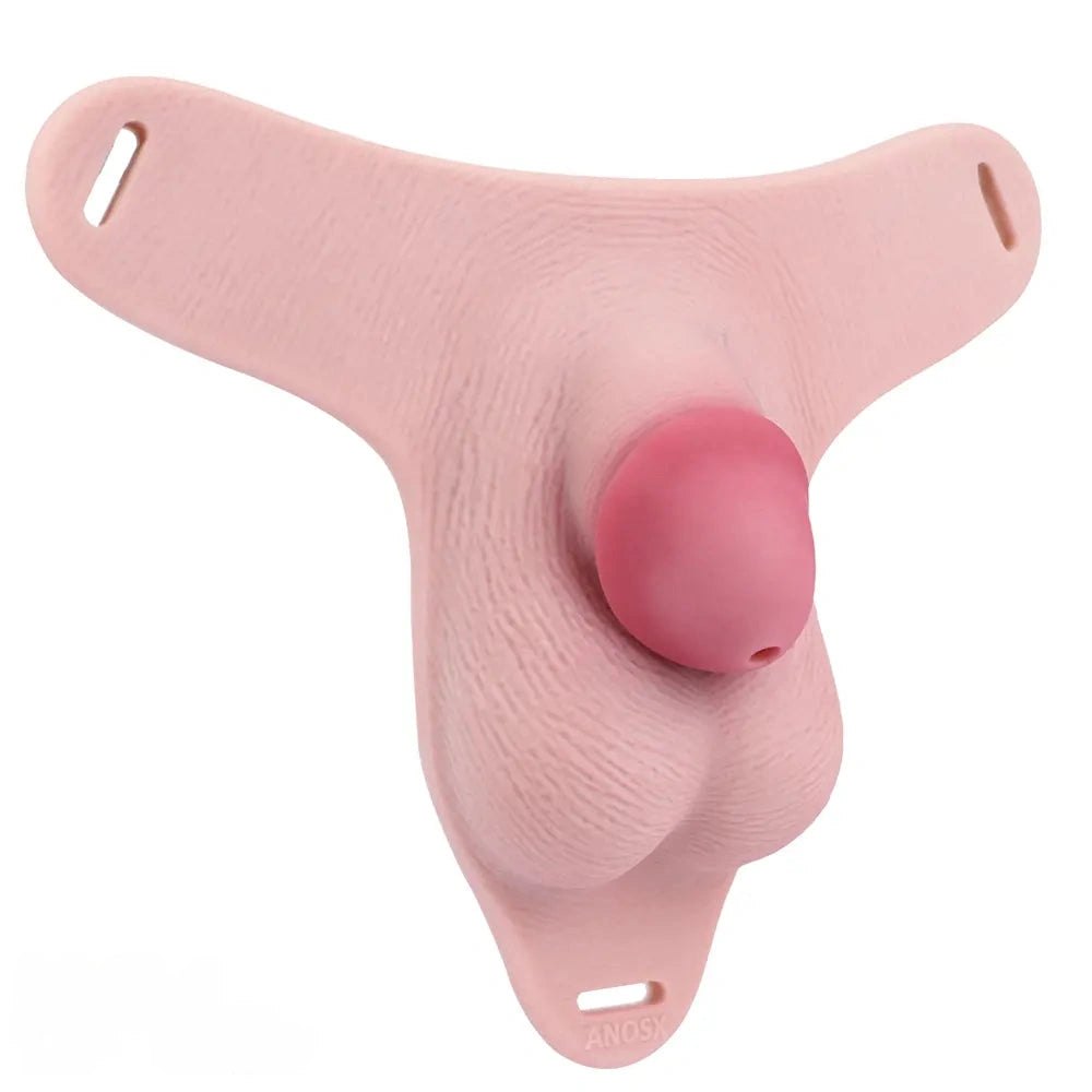 Flesh silicone hollow strap-on harness, photo 1