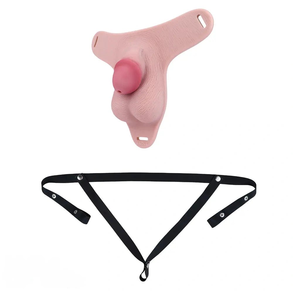 Flesh silicone hollow strap-on harness, photo 18