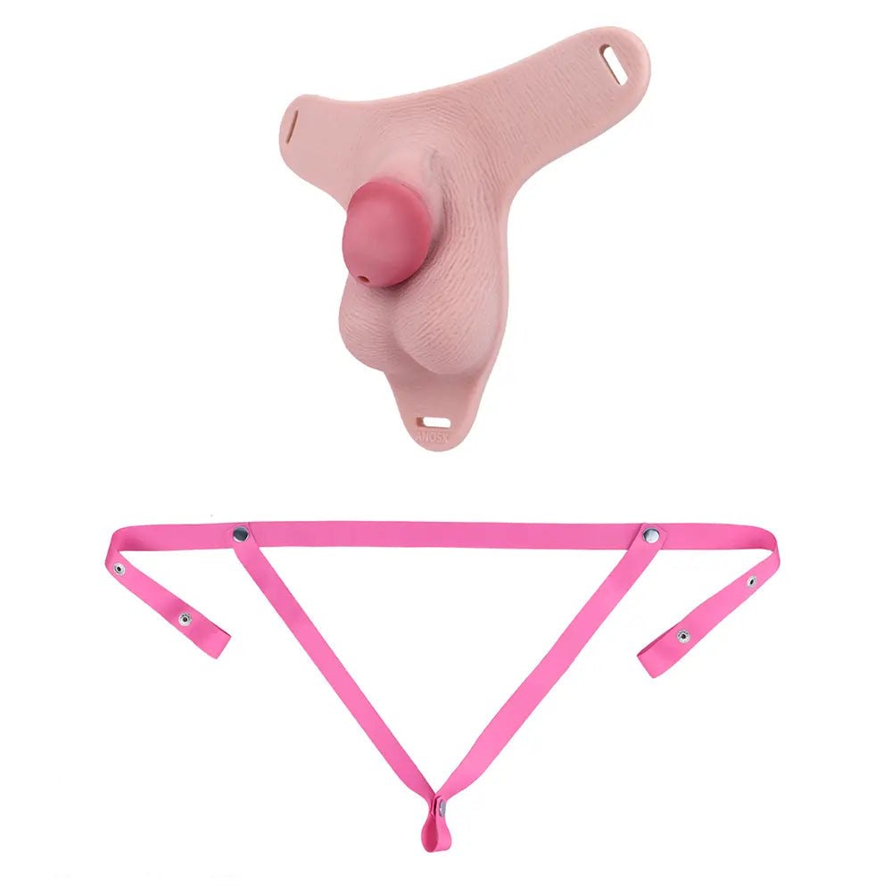 Flesh silicone hollow strap-on harness, photo 19