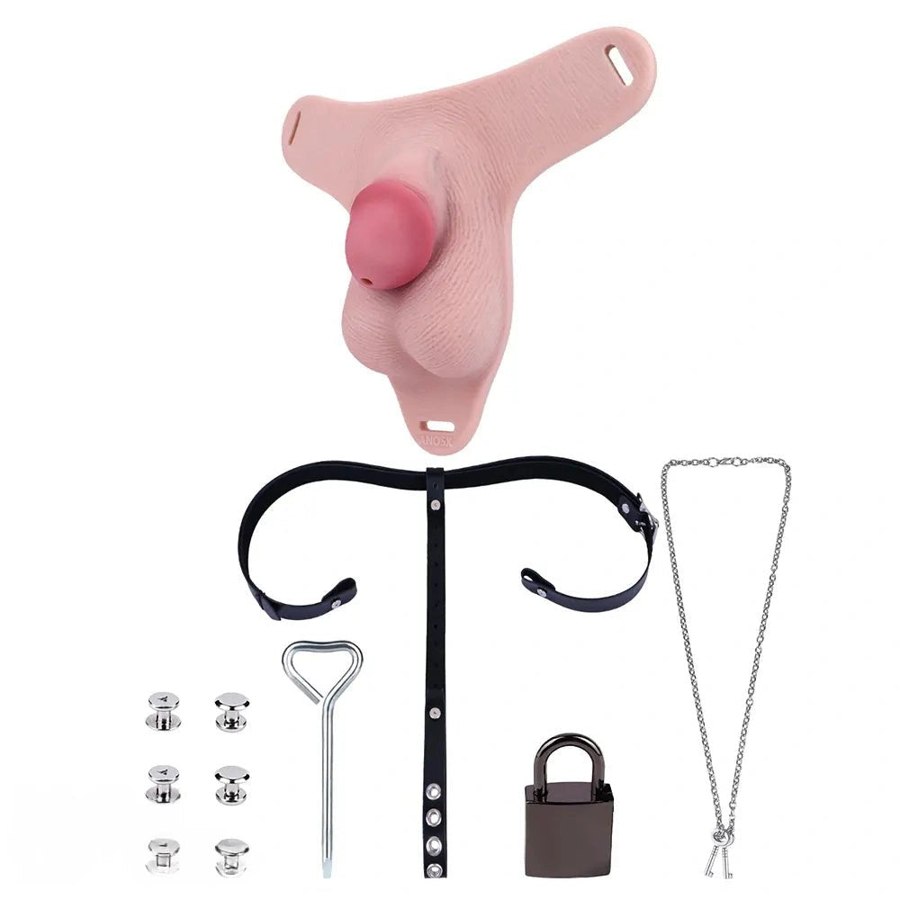 Flesh silicone hollow strap-on harness, photo 20