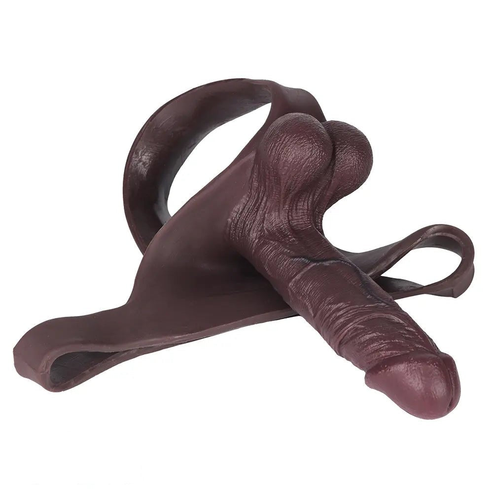 Coffee tone strap-on harness dildo, photo 13