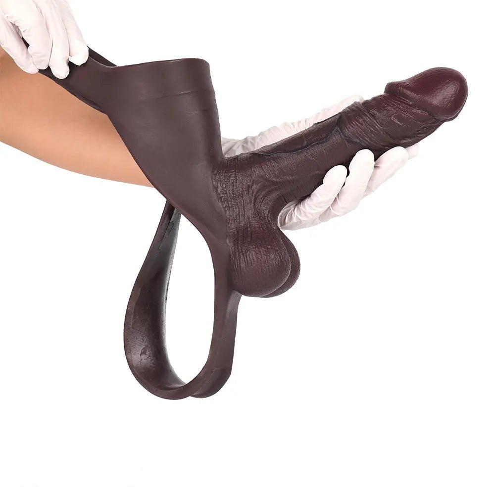 Coffee tone strap-on harness dildo, photo 15