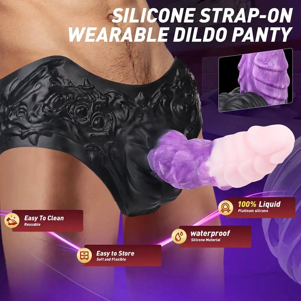 Hollow ridged silicone strap-on dildo, photo 2