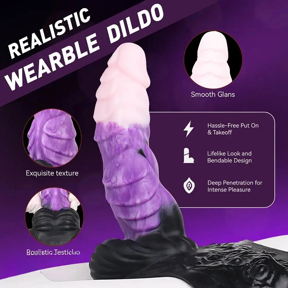 Hollow ridged silicone strap-on dildo, photo 5