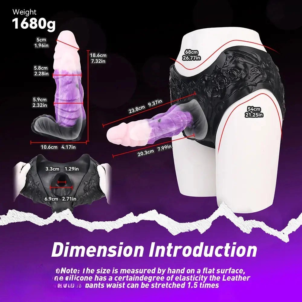 Hollow ridged silicone strap-on dildo, photo 6