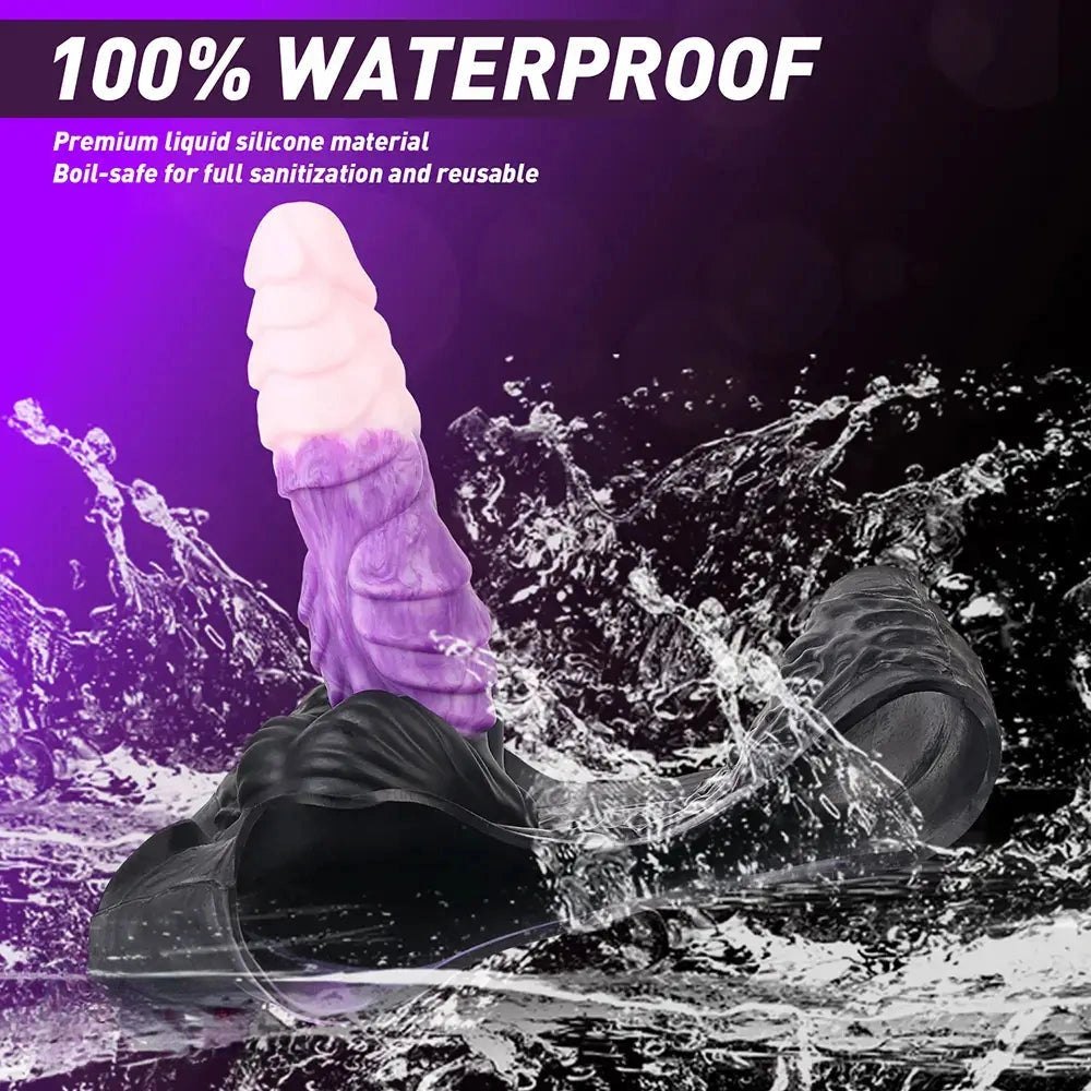 Hollow ridged silicone strap-on dildo, photo 7