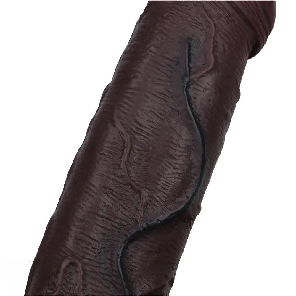 Coffee brown silicone hollow strap-on dildo harness, photo 15