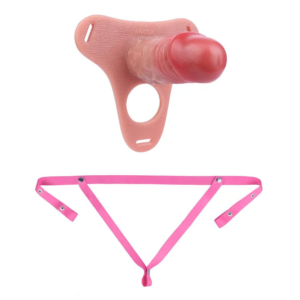 Flesh tone hollow strap on harness dildo, photo 8
