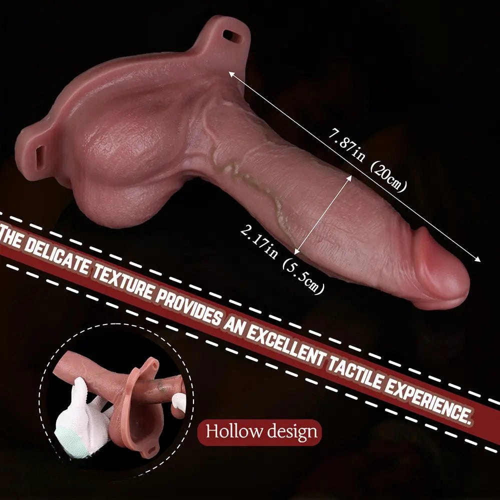 Flesh hollow strap-on harness dildo, photo 4