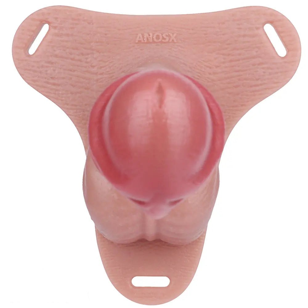 Flesh tone hollow silicone strap-on dildo, photo 13