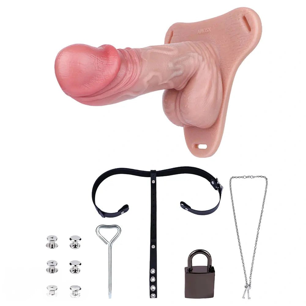 Flesh tone hollow silicone strap-on dildo, photo 6
