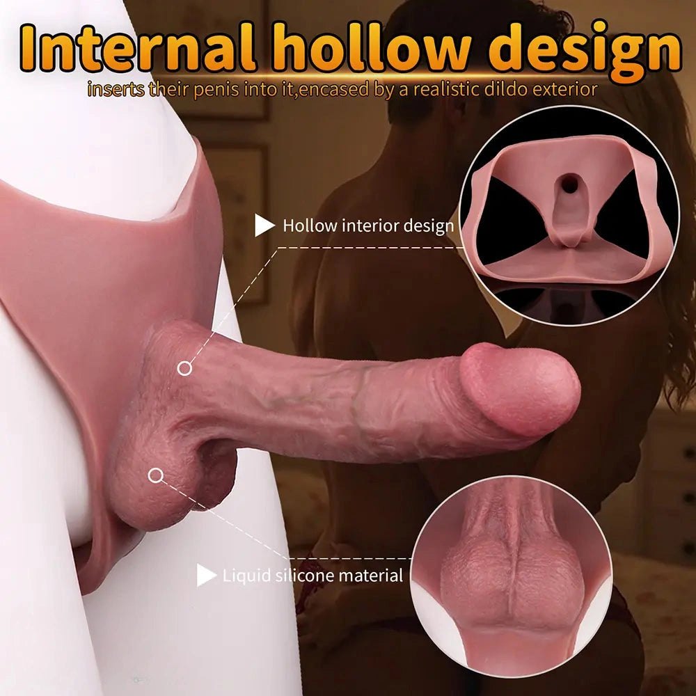 Flesh hollow strap-on penis sleeve, photo 9