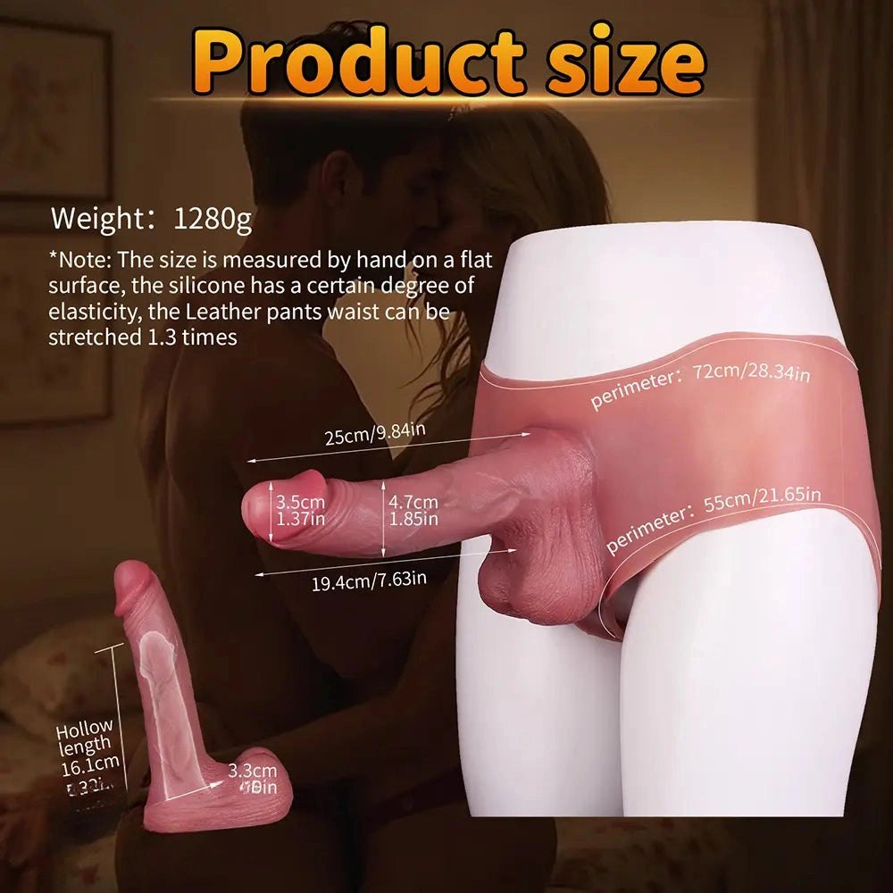 Flesh hollow strap-on dildo, photo 10