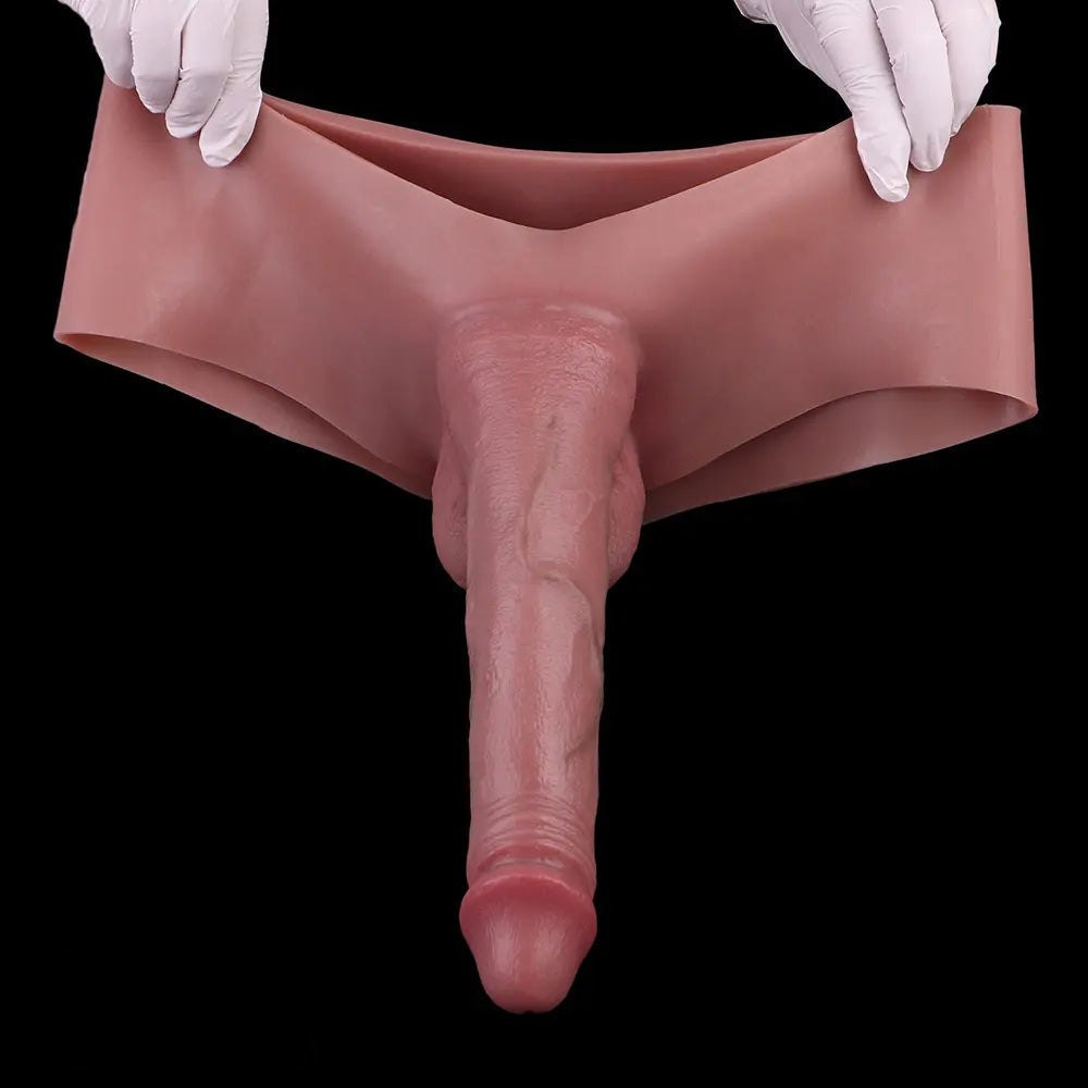 Flesh hollow strap-on dildo, photo 11