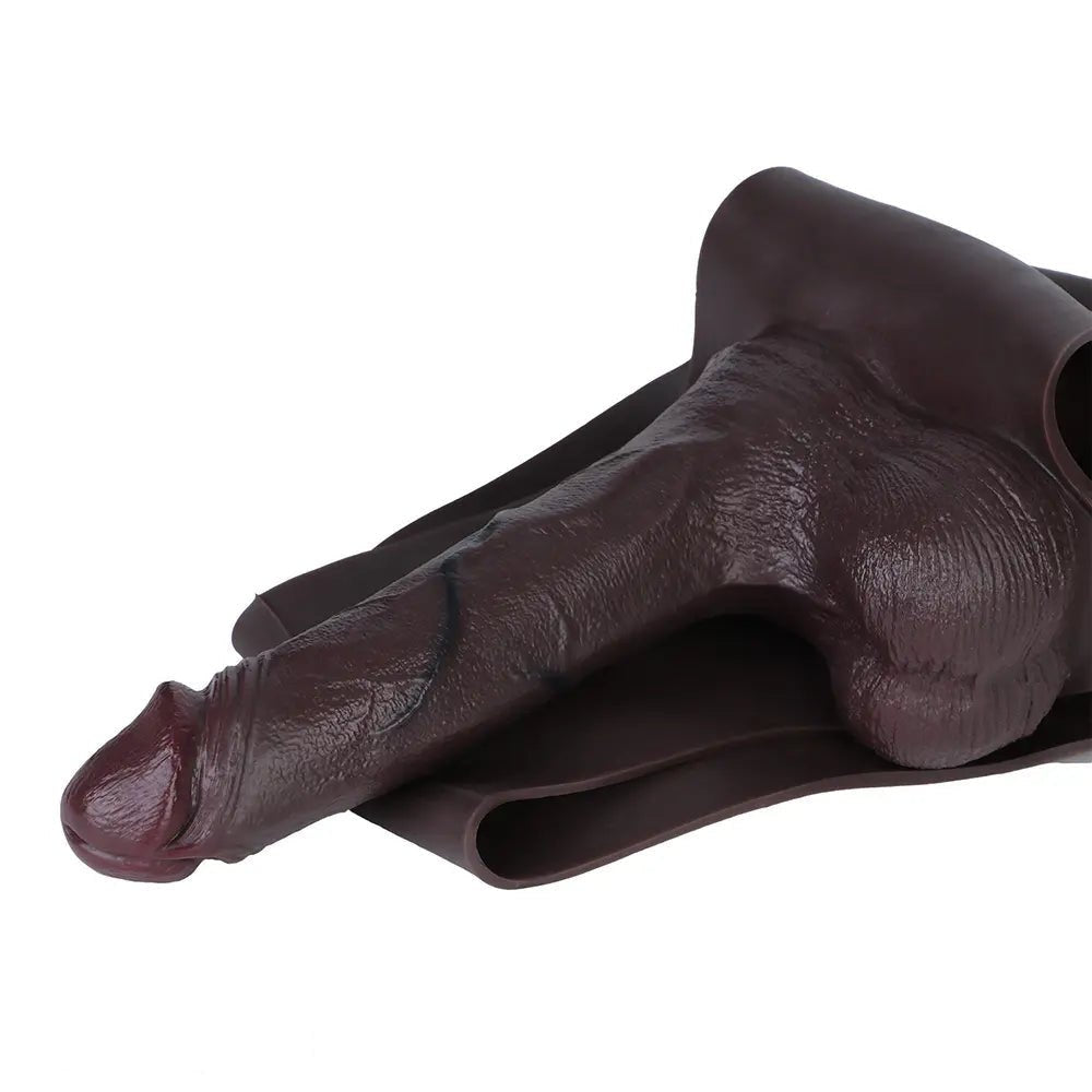 Coffee hollow strap-on dildo sleeve, photo 14
