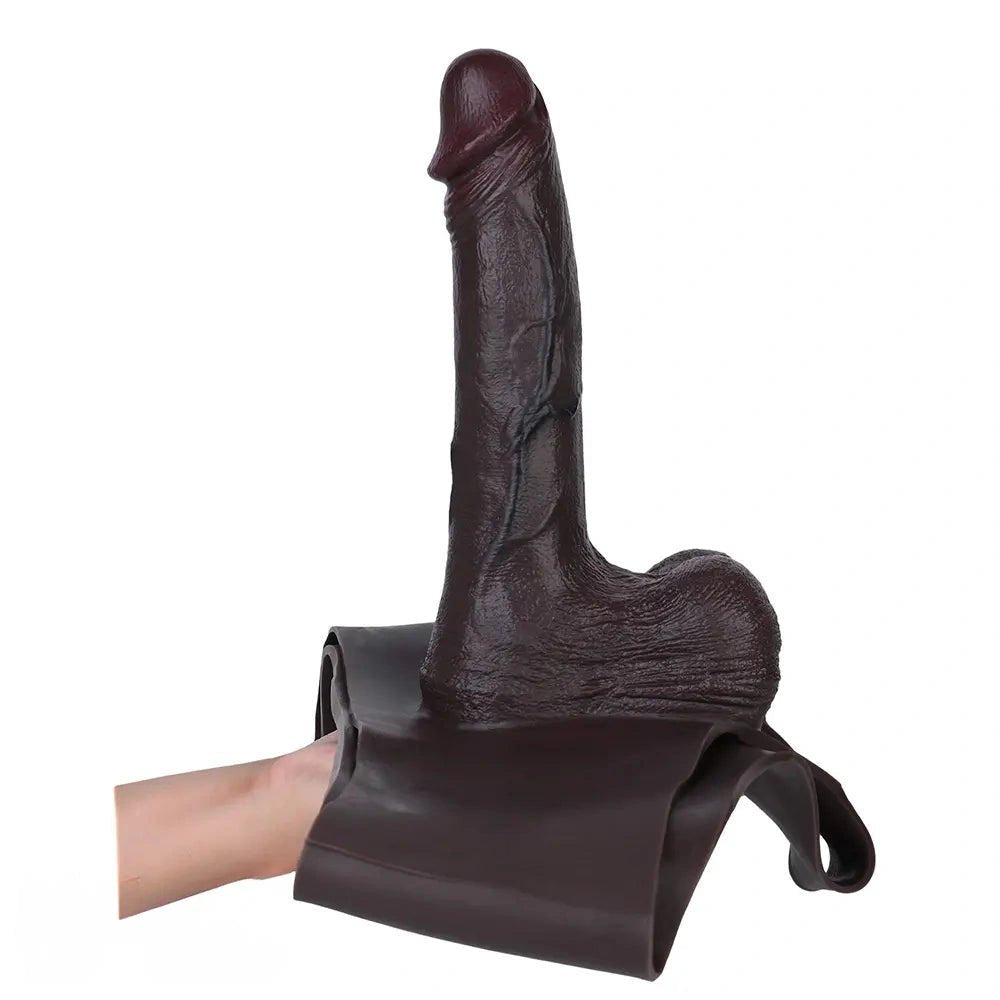 Coffee hollow strap-on dildo sleeve, photo 15