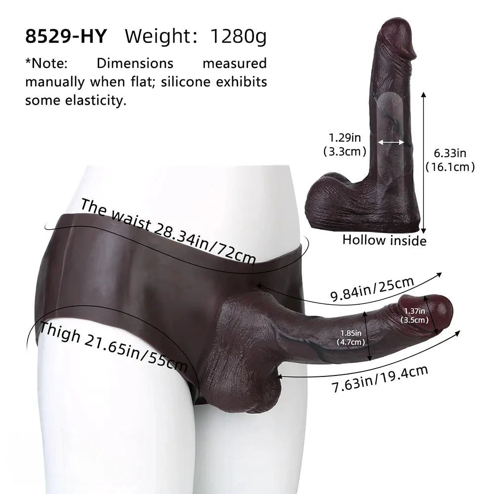 Coffee hollow strap-on dildo sleeve, photo 2