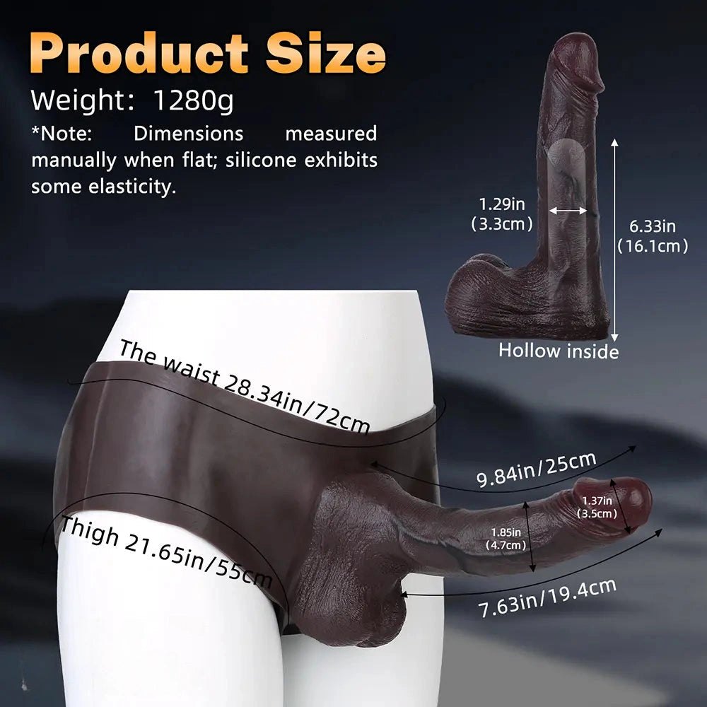 Coffee hollow strap-on dildo sleeve, photo 6