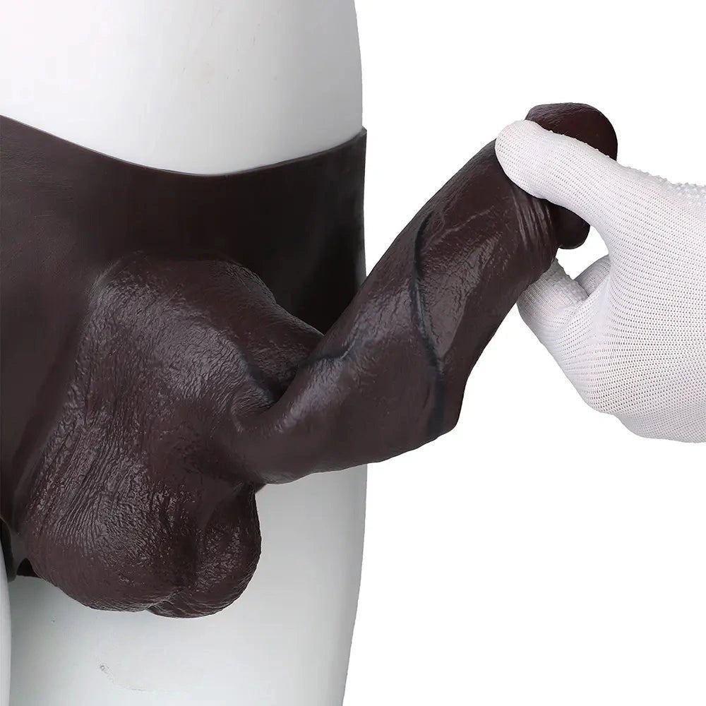 Coffee hollow strap-on dildo sleeve, photo 7