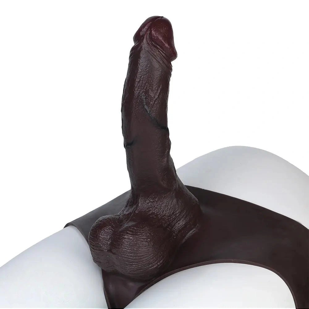 Coffee hollow strap-on dildo sleeve, photo 9