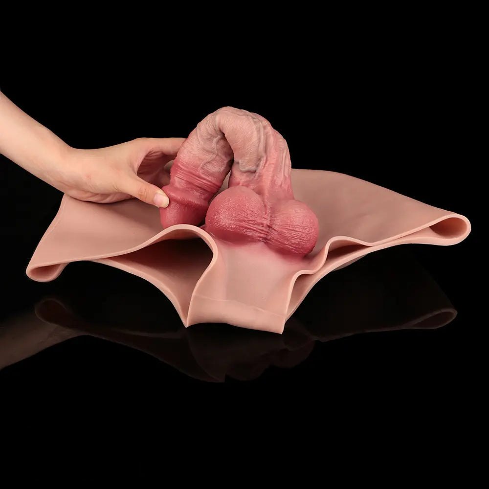 Flesh tone hollow silicone dildo sleeve, photo 12