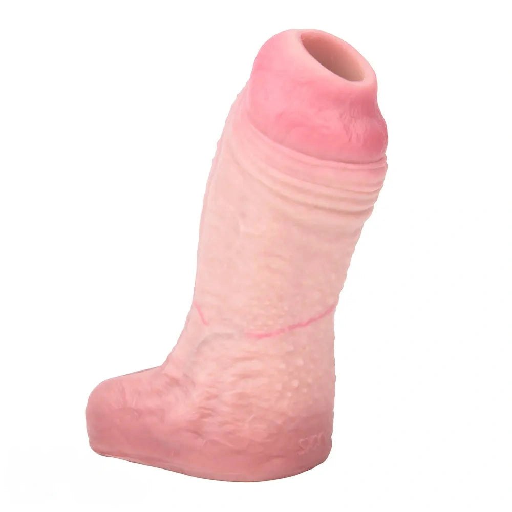 Flesh hollow-tip silicone dildo sleeve, photo 1