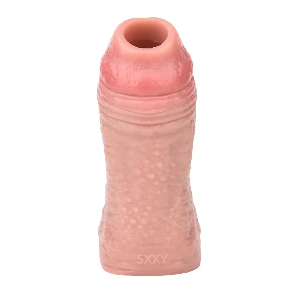 Flesh hollow-tip silicone dildo sleeve, photo 2