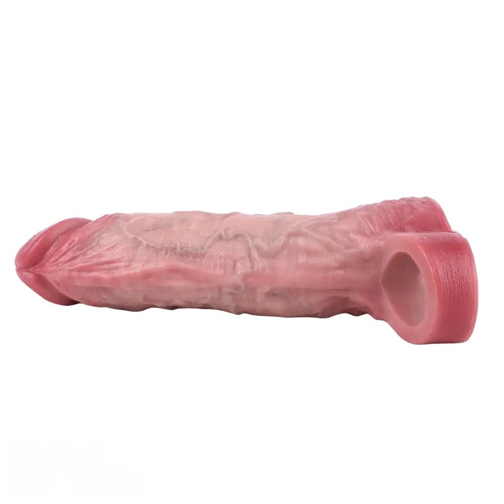 Flesh-tone veined silicone dildo sleeve, photo 8