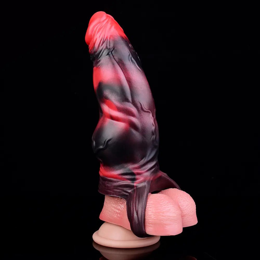 Red silicone hollow cock sleeve ring, photo 3