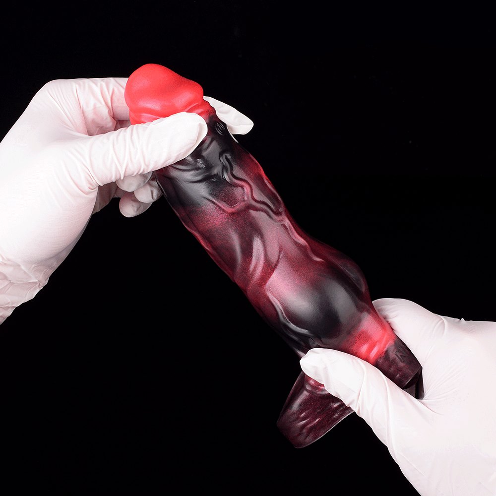 Red silicone hollow cock sleeve ring, photo 7