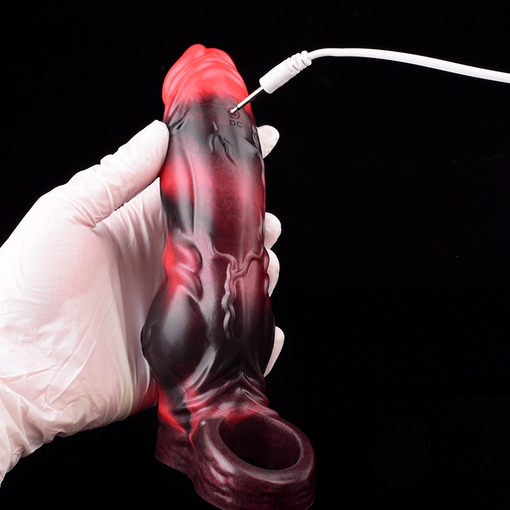 Red silicone hollow cock sleeve ring, photo 8