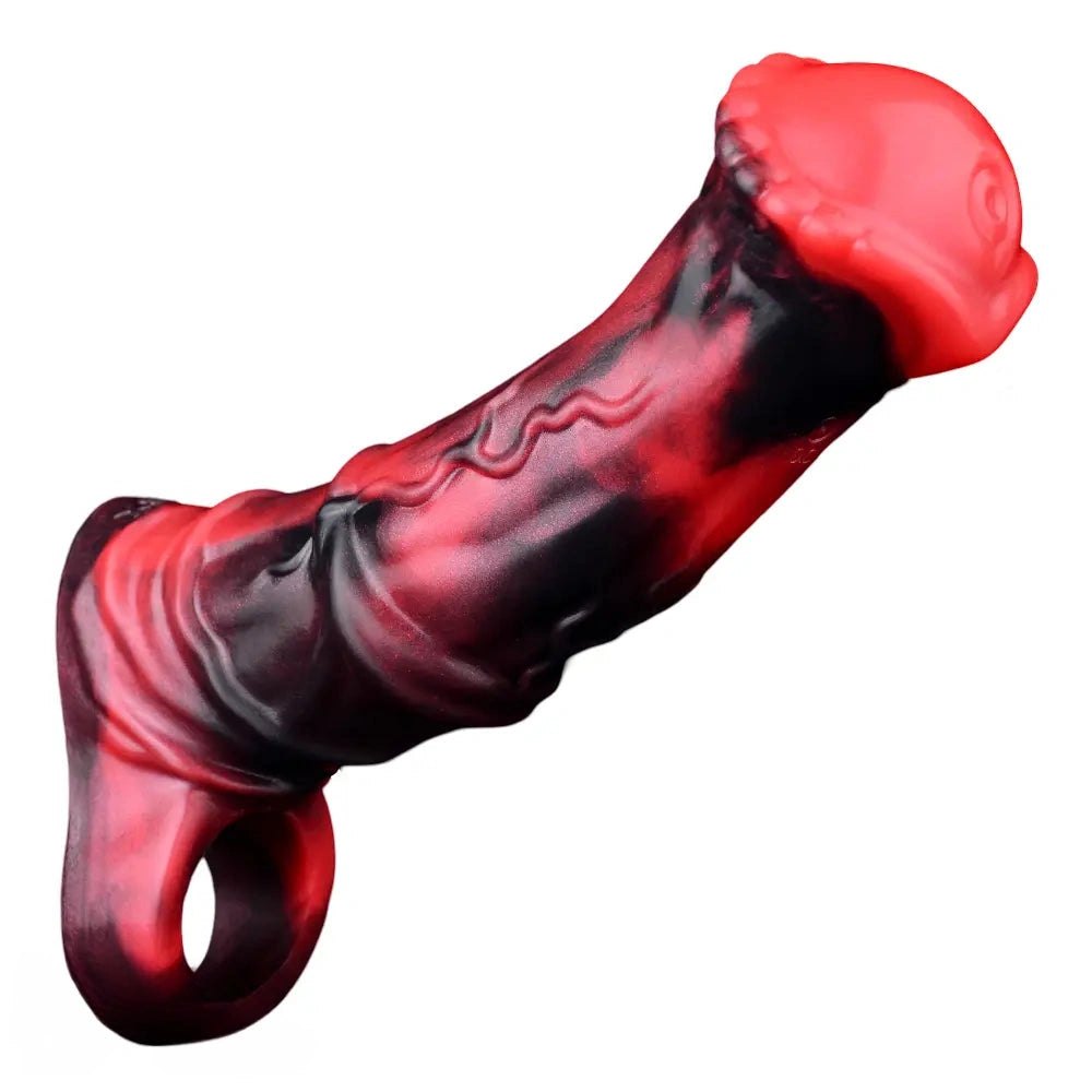 Red hollow vibrating dildo sleeve, photo 1