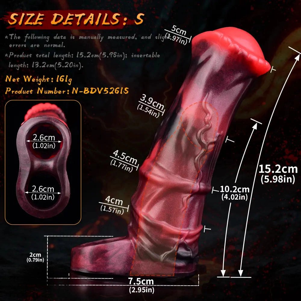 Red hollow vibrating dildo sleeve, photo 16
