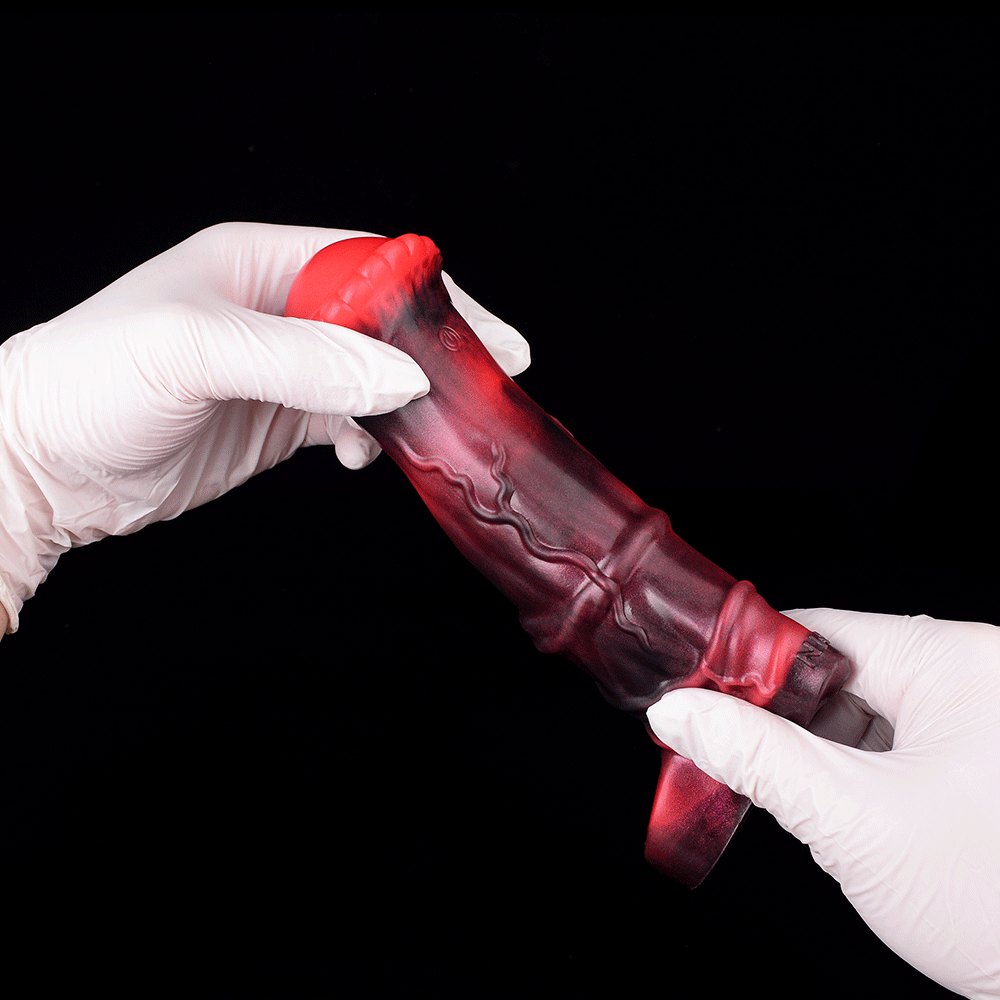 Red hollow vibrating dildo sleeve, photo 2