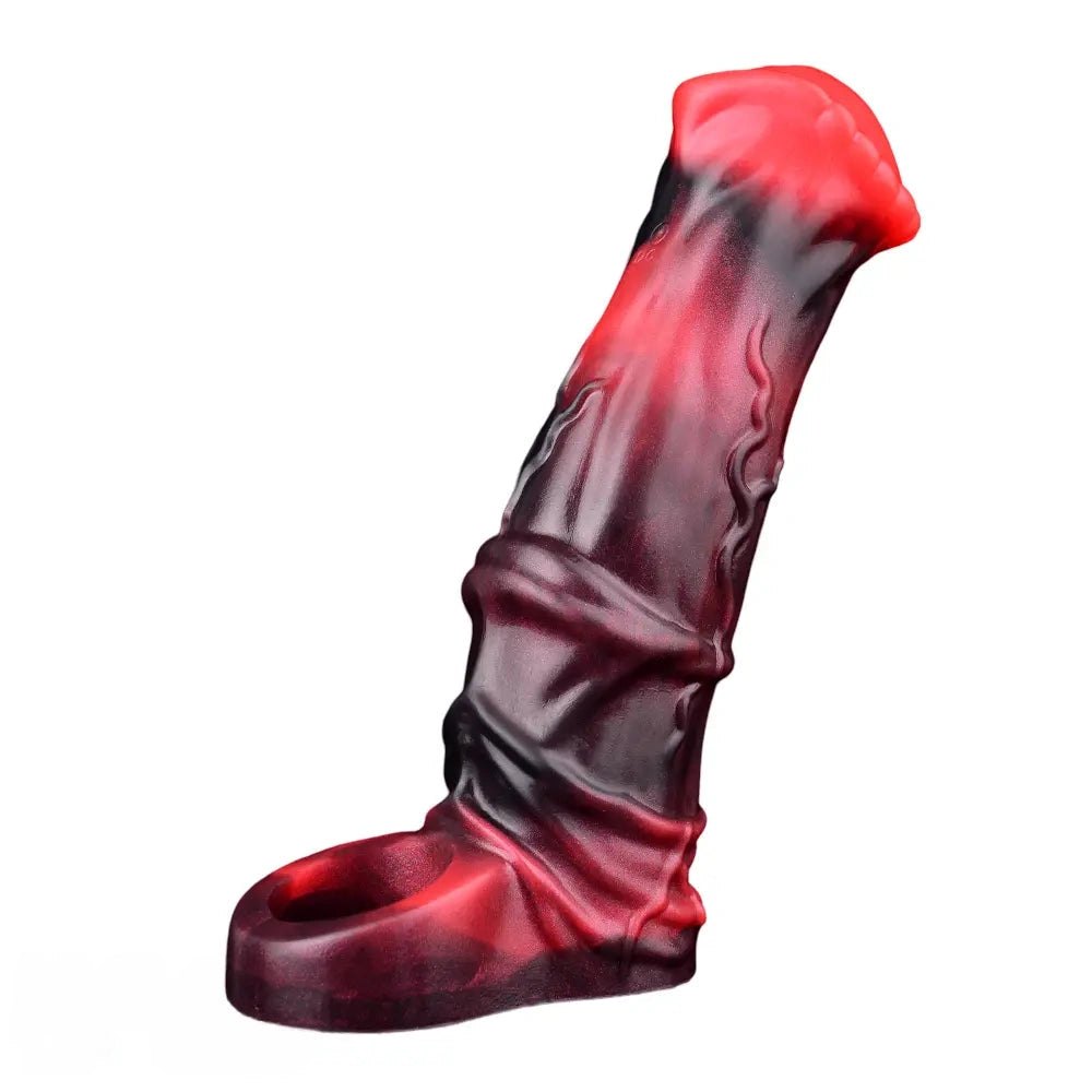 Red hollow vibrating dildo sleeve, photo 3