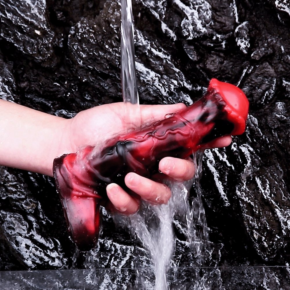 Red hollow vibrating dildo sleeve, photo 5