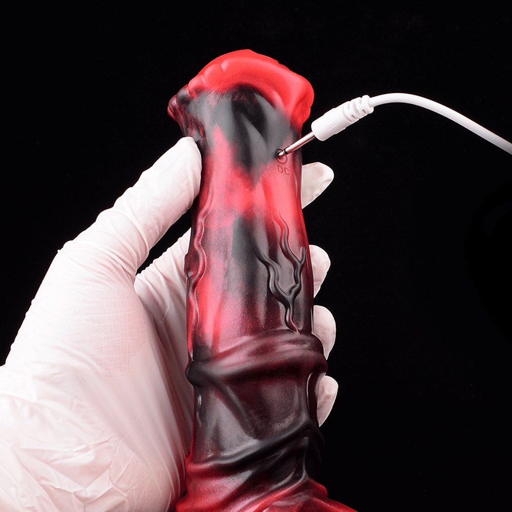 Red hollow vibrating dildo sleeve, photo 6