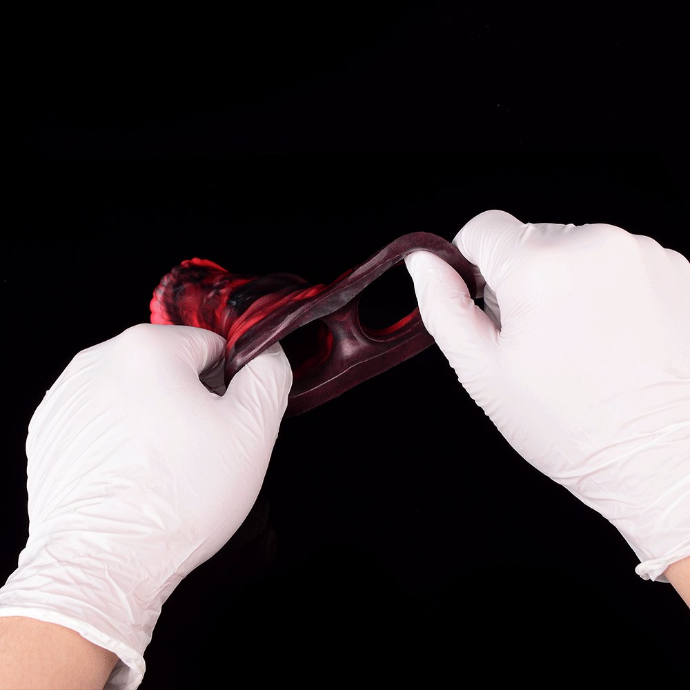 Red hollow vibrating dildo sleeve, photo 8